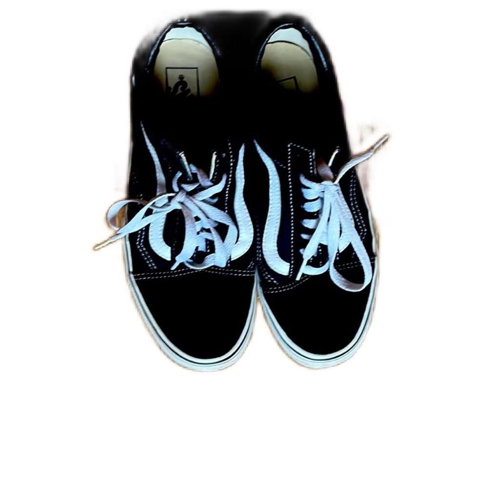 Vans Black and White Old Skool Athletic Shoes